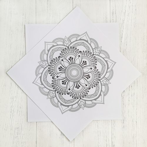 曼陀罗涂色画diy手绘填色减压静心色彩练习 心理疗法曼陀罗