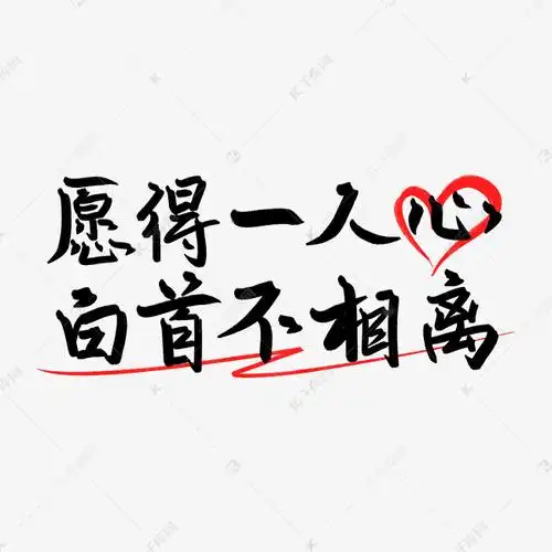 愿得一人心白首不相离手写艺术字