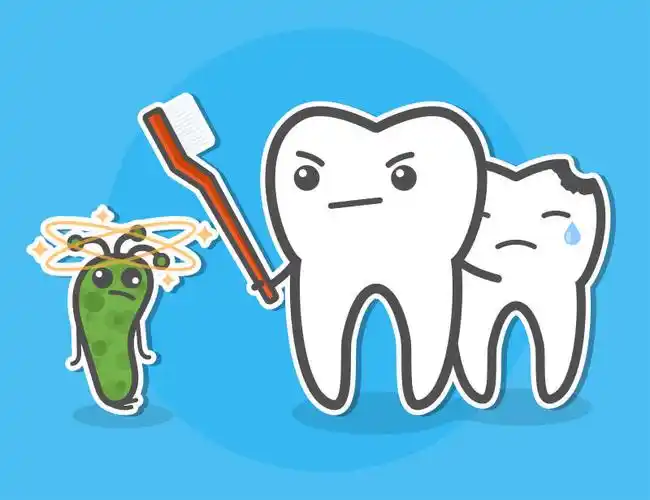 矢量创意正在保护牙齿健康的插图