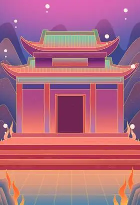 海洋海底龙宫建筑插画