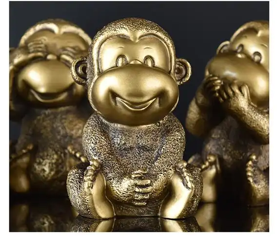 冰石美 四不猴摆件家居客厅酒柜吉祥可爱创意礼物办公