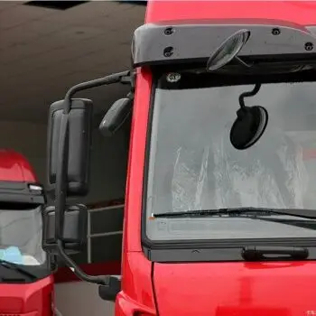 解放重卡货车新悍威天v龙v途v反光镜后视镜倒车镜圆镜总成 左侧手动