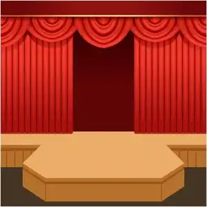 红色舞台幕布逼真的矢量插图剧场或歌剧场景表演在舞台上的红色帷幕