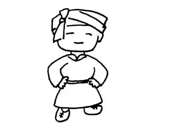 壮族人物简笔画 广西壮族人物简笔画