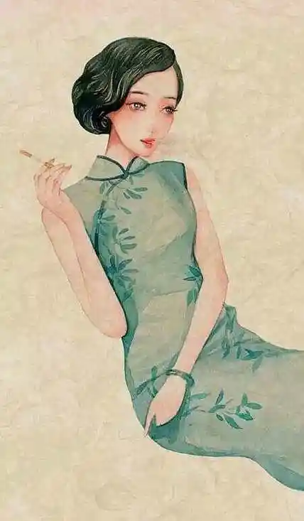 民国时期最美的旗袍插画,将东方女性的身材美展露无疑