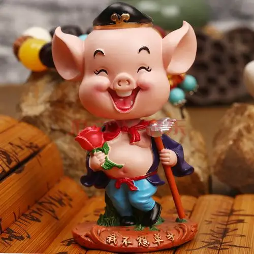 创意汽车摇头摆件车载西游记可爱萌卡通摆饰猪八戒车内搞笑装饰品 我