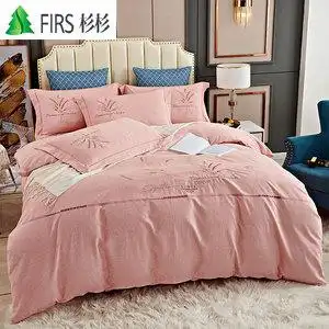 杉杉家纺磨毛纯棉刺绣四件套全棉加厚保暖床单被套绣花床上用品