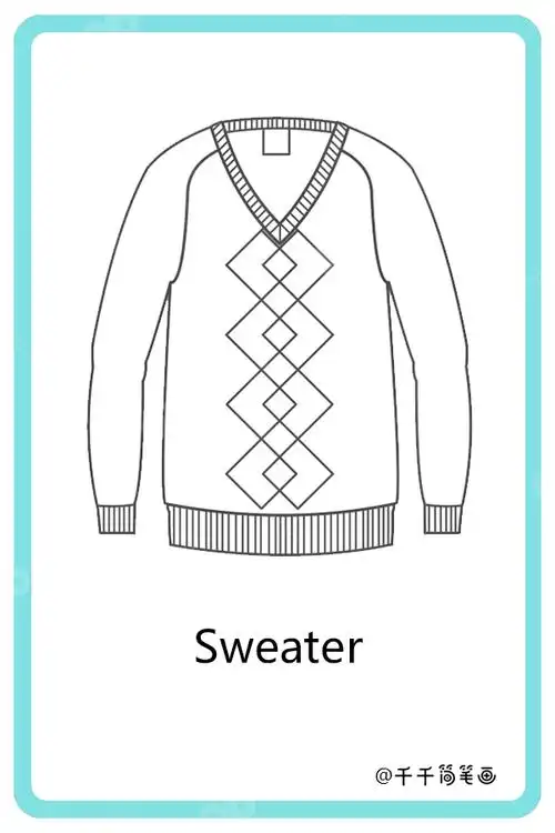 儿童英语词汇认知 毛衣sweater_服饰生活英文认知简笔画