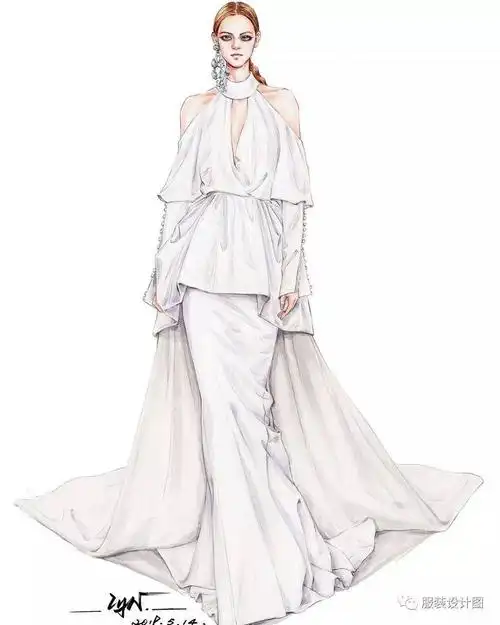 手绘婚纱礼服设计效果图120张