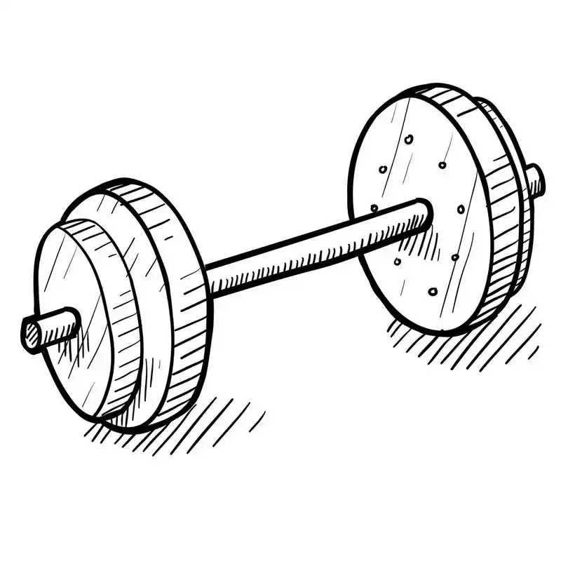 举重素描,涂鸦风格杠铃或哑铃图矢量格式