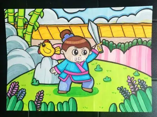 闻鸡起舞简笔简笔画