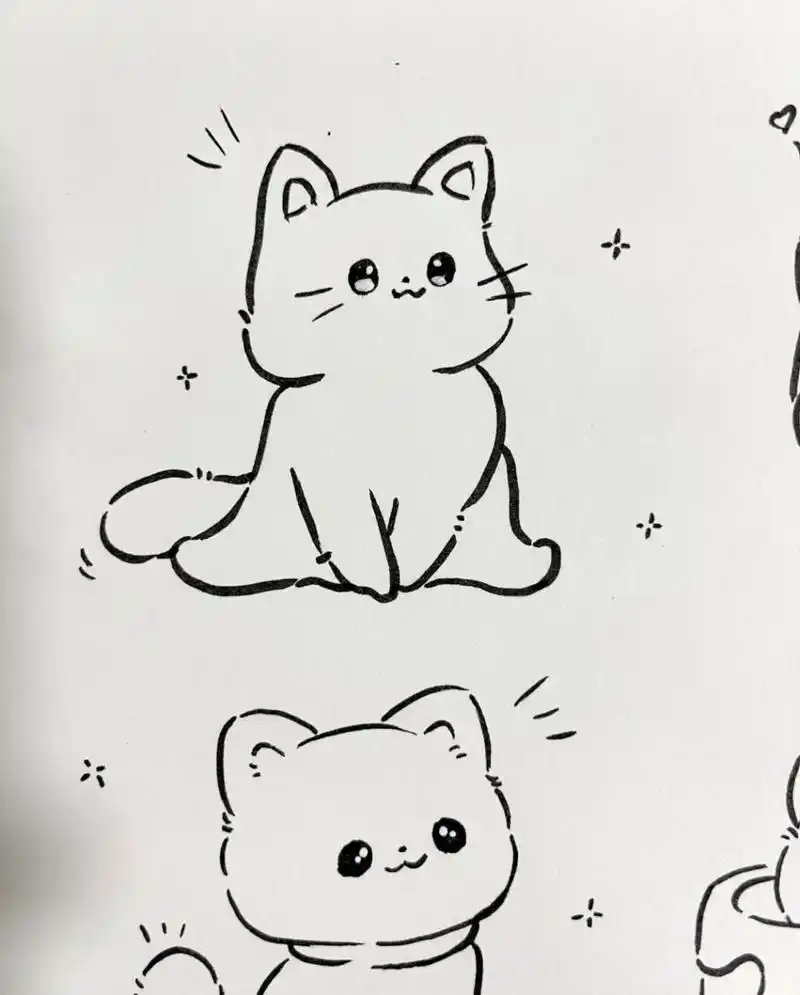 今天一组超可爱的小猫咪93 #简笔画教程# #简笔画# #可爱简笔画