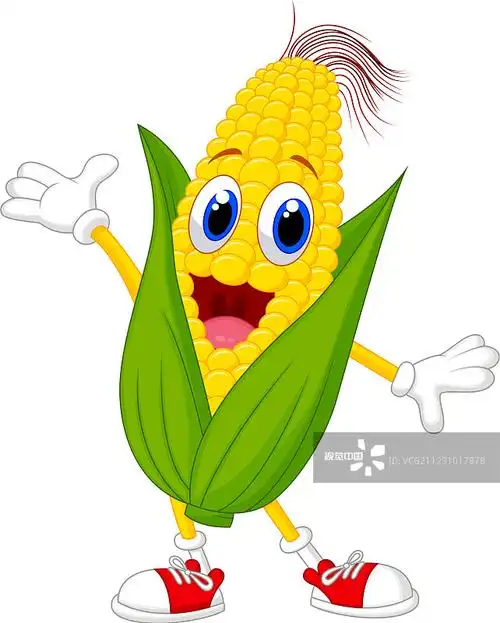 可爱的玉米卡通人物