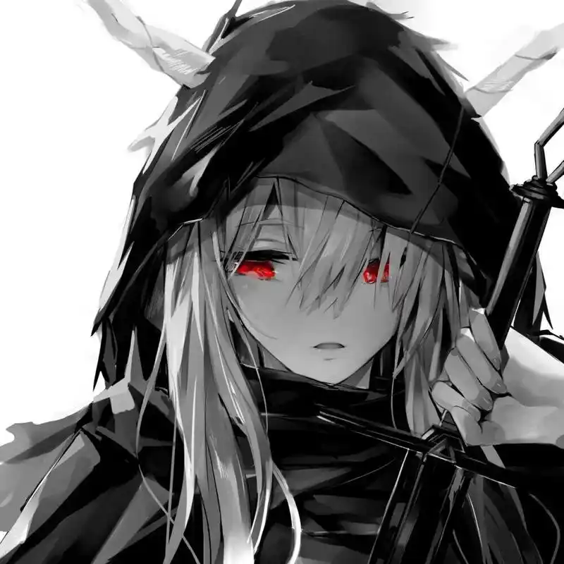 个性银发鸳鸯眼/红眼女杀手/动漫女生头像