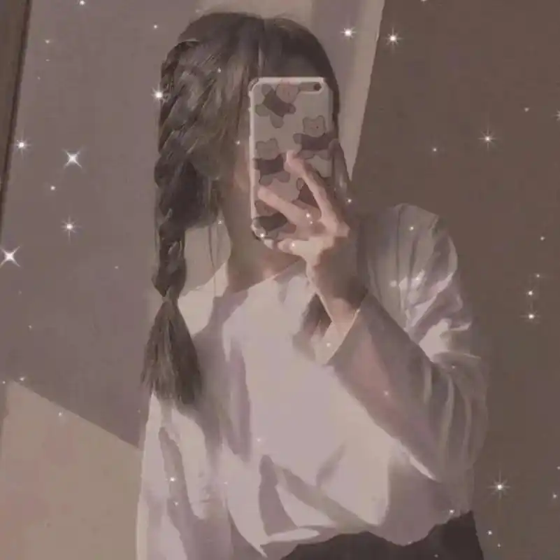 治愈系滤镜闪闪遮脸女生头像