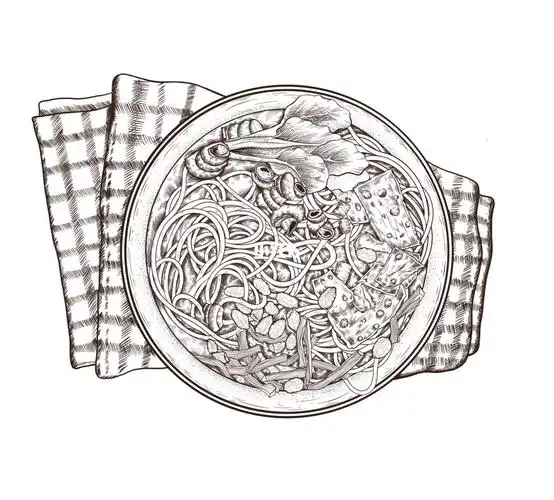 欧式素描螺蛳粉素材