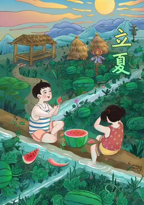 立夏 手绘国风插画