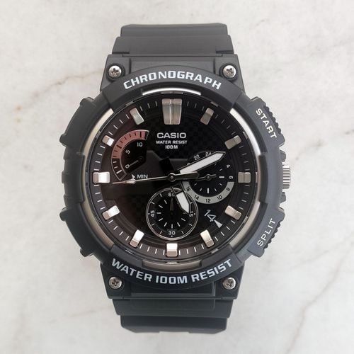 卡西欧手表男 casio mcw-200h-1a 运动黑武士防水简约石英表