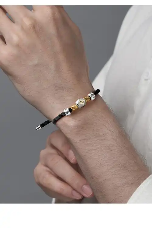 御漪十二生肖本命佛守护神幸运手链男士编织手绳男生手饰转运珠男定制