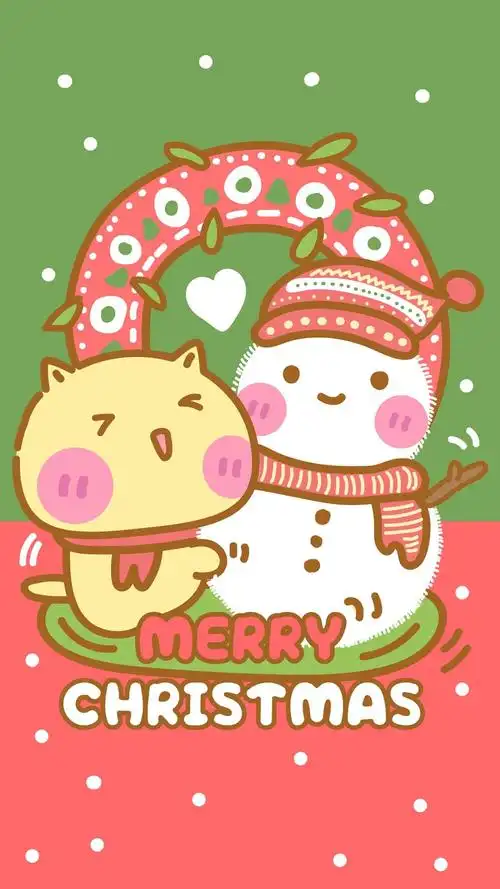 圣诞节可爱卡通唯美背景图