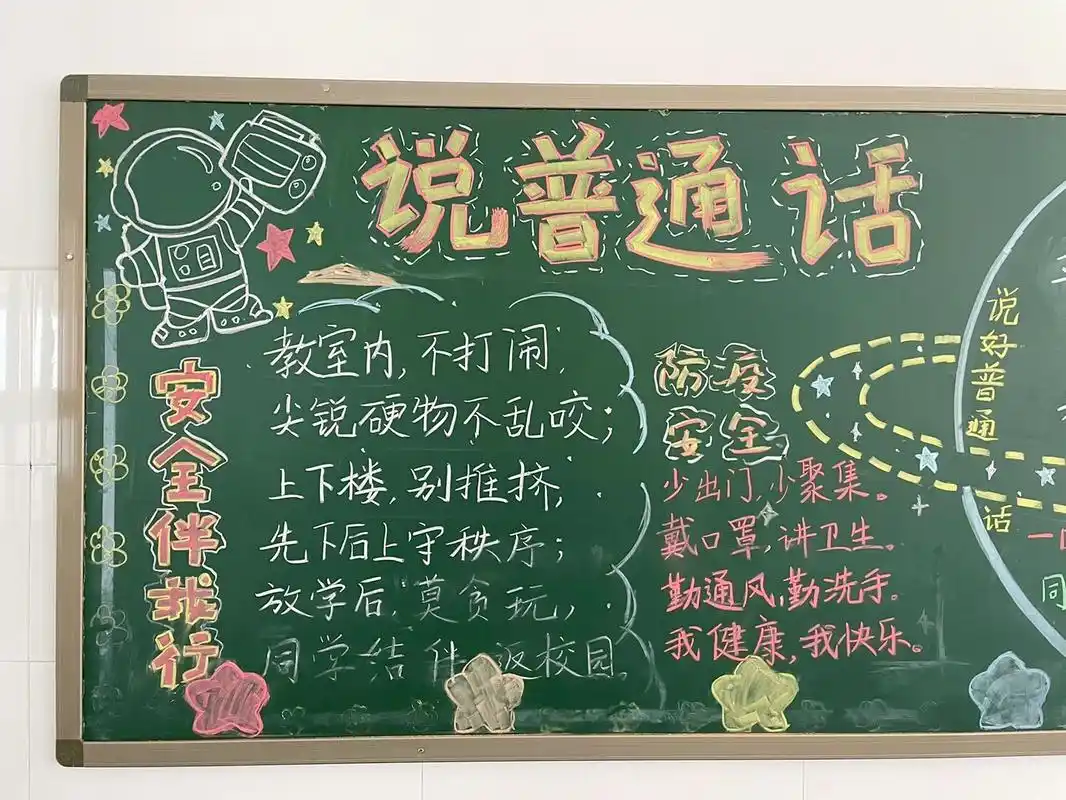 说普通话,写规范字黑板报