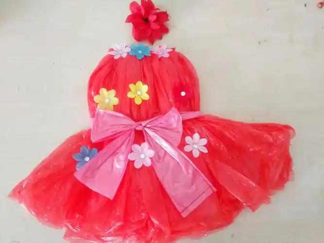 环保塑料袋儿童制作服装衣服亲子手工创意蓬蓬儿童演出服