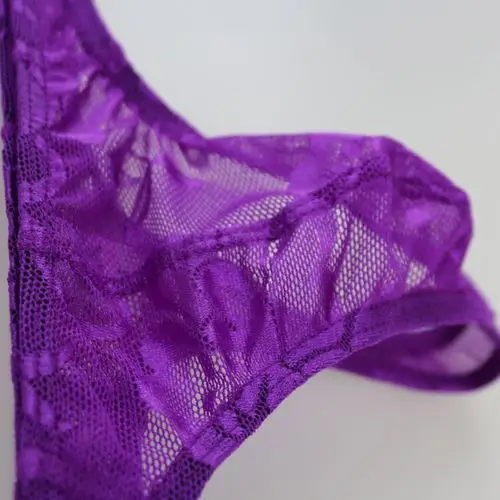 蕾丝内裤 男 性感情趣男士丁字裤 u凸透明一字裤 gay低腰诱惑t裤