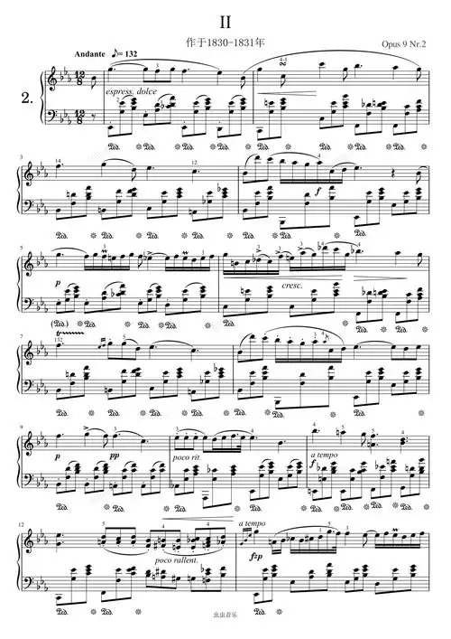 肖邦降e大调夜曲钢琴谱-肖邦