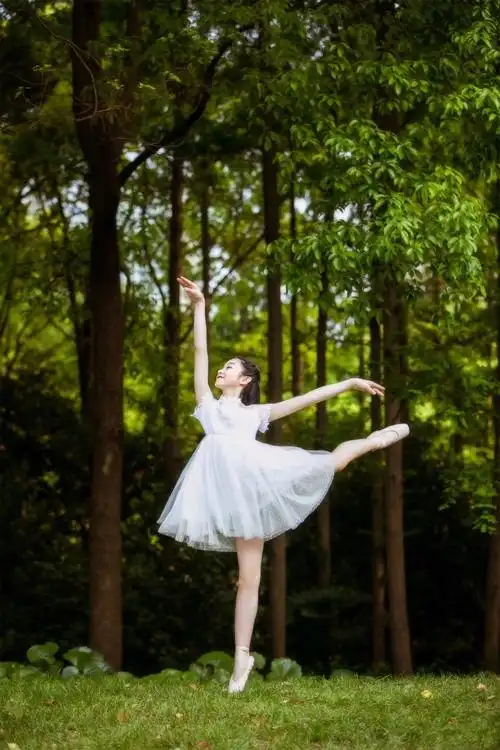 美丽的芭蕾女孩们踮起脚尖就更靠近阳光