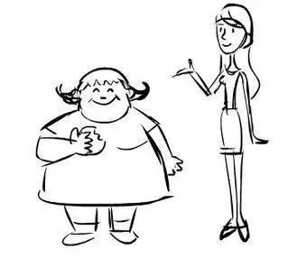 简笔画简单可爱胖女孩