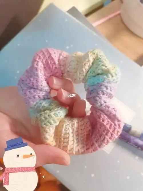 大肠发圈钩织_钩织_发圈_手工制作_毛线钩织_兴趣爱好_手工