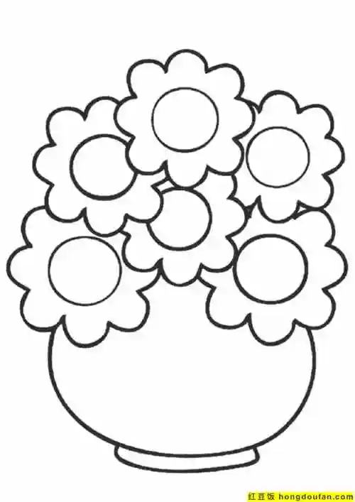 10张为妈妈画一只花朵花朵卡通可涂色简笔画