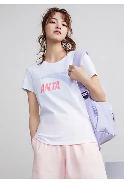 安踏短袖t恤女2022年夏季新款女士圆领半袖跑步健身运动休闲上衣8基础