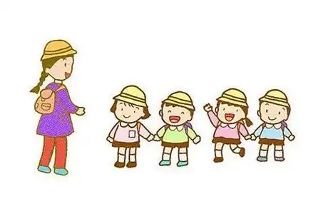 小朋友排队卡通简笔画