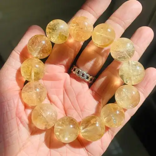 超美的大橘子黄水晶黄阿塞水晶手串已出