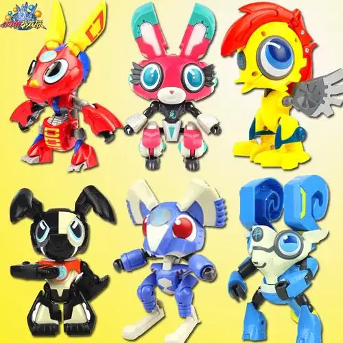 钢甲小龙侠玩具十二生肖战士全套变形兔小萌子老虎卡卡龙属相羊蛇