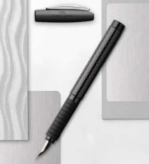 fabercastell辉柏嘉知性碳纤金属钢笔男士商务办公书写钢笔