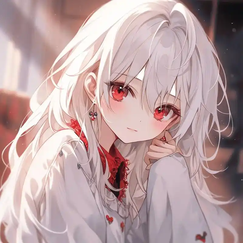 白发红瞳.#二次元 #美图分享 #动漫少女 #优质头像 #插 - 抖音