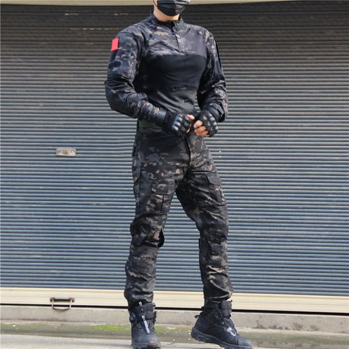 新三代蛙服战术套装男夏户外长袖弹力棉作战训练服军训特种兵服装