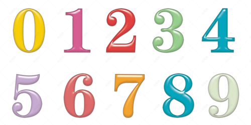 数字1到9彩色数字