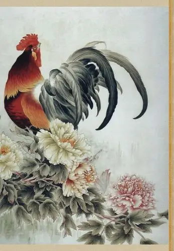 艺术工笔画雄鸡大图鉴赏