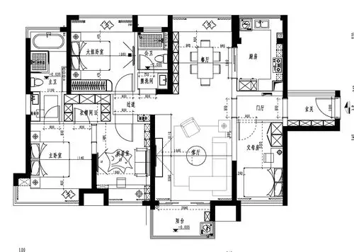 东城鼎峰尚境装修案例-138㎡现代简约三房二厅装修效果图装修设计理念