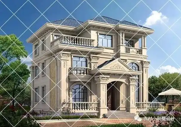 24款三层复式旋转楼梯大露台自建房,农村别墅这样建全村最美靠宅