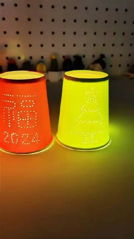 简单好看的纸杯小夜灯. 超简单几分钟就能做好,和孩.