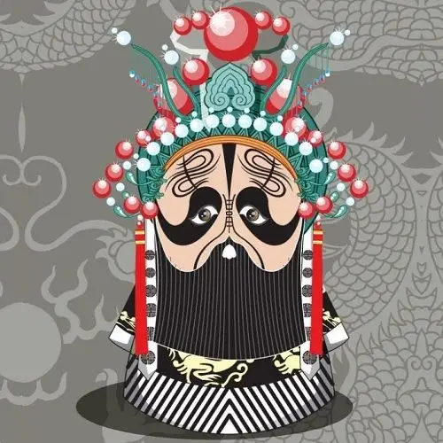 高清动漫效果京剧花脸qq头像拈一缕琴音洗心2