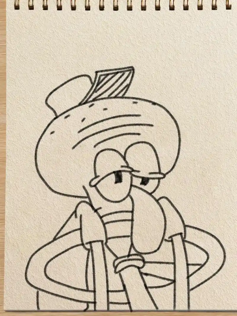 挑战画100幅章鱼哥简笔画/36