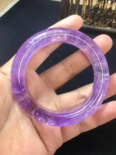 手镯紫水晶天然紫罗紫罗兰兰色紫晶颜色鲜艳内径手饰