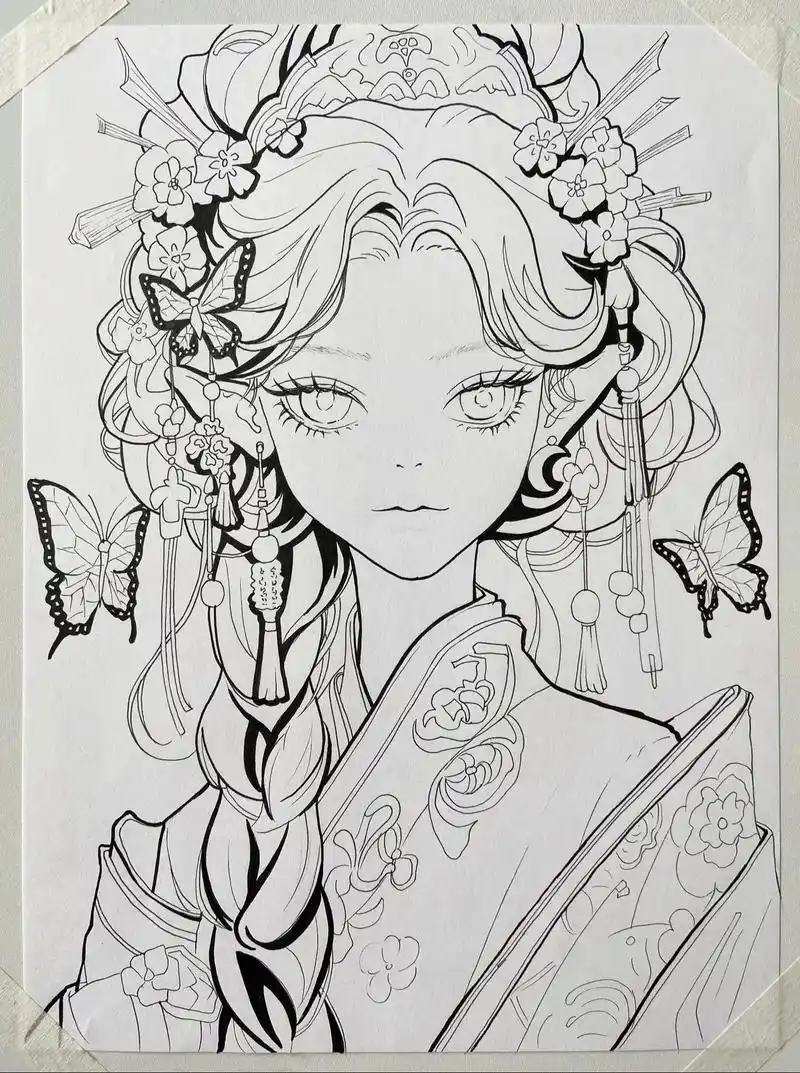 这个红色真的吼吼看!#马克笔手绘 #古风人物绘 - 抖音