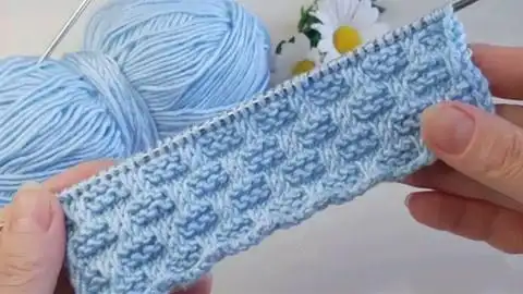 淡雅别致的双层小波浪纹花样编织教程,简单漂亮,织毛衣开衫好看