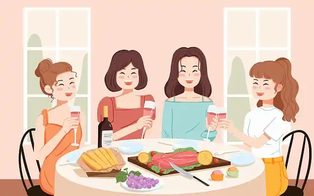 聚餐插画卡通人物jpg素材